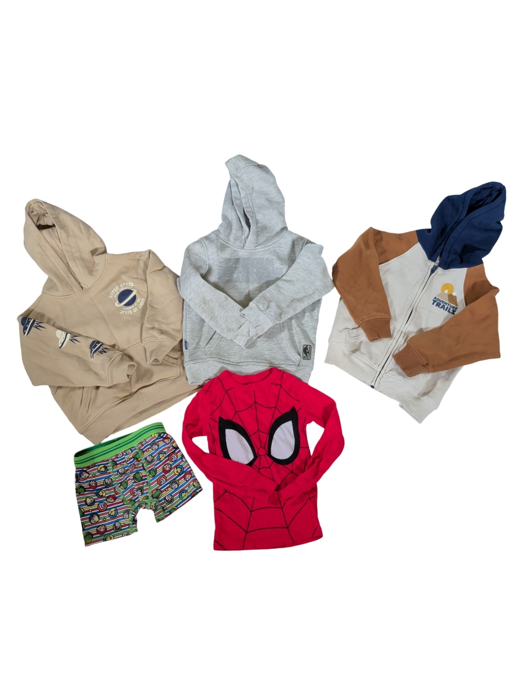 Toddler Boys 4T Fall/Winter Bundle: Spider-Man, NBA & Hoodies